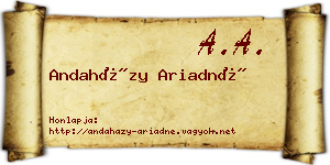 Andaházy Ariadné névjegykártya